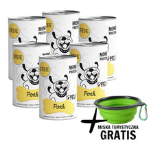 Pakiet Paka Zwierzaka Pepe Monoproteinowa Karma Dla Psa Wieprzowina 6 x 400 g + Miska Turystyczna GRATIS!