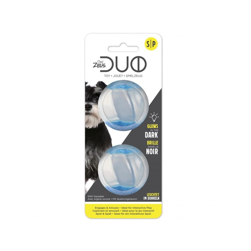 Trixie Piłki Duo Ball z Dźwiękiem, Piszczące, Świecące 2 sztuki 5 cm