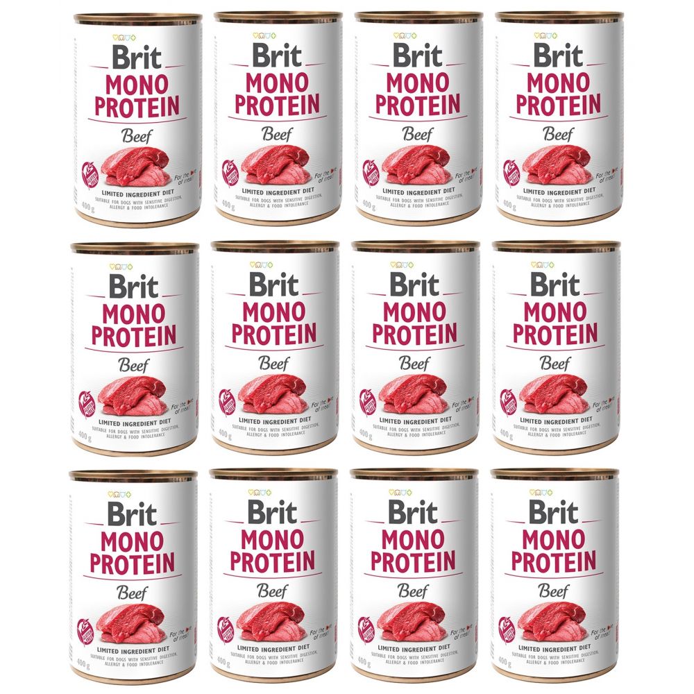 Pakiet Brit Mono Protein Beef Wołowina Mokra Karma Dla Psa 12 x 400 g