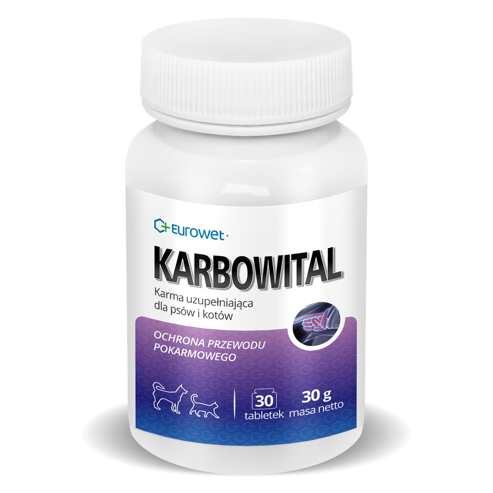 Karbowital Karma Uzupełniająca Dla Psów i Kotów 30 Tabletek