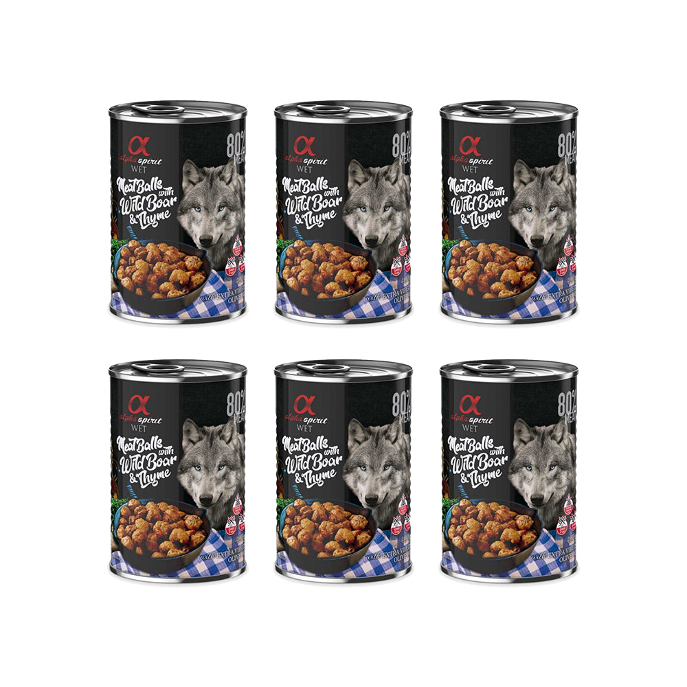 Pakiet Alpha Spirit Mięsne Klopsiki z Dzikiem i Tymiankiem 6 x 400 g