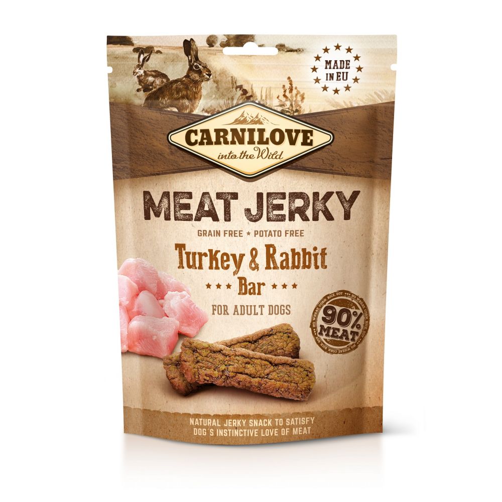 Brit Carnilove Jerky Turkey & Rabbit Bar Indyk Królik Przysmak Dla Psa 100 g