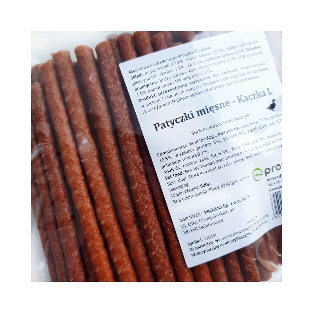 Prozoo Patyczki Mięsne Z Kaczką 500 G