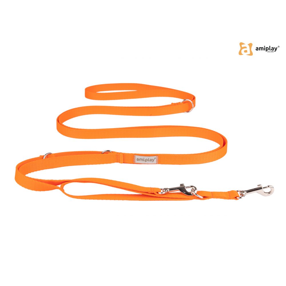 Amiplay Smycz Regulowana Samba 8w1 Rozmiar XL Pomarańczowa