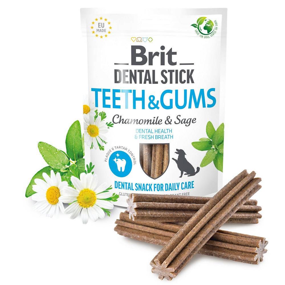 Brit Dental Stick Teeth & Gums Chamomile & Sage Przysmak Dla Psa 7 sztuk 251 g