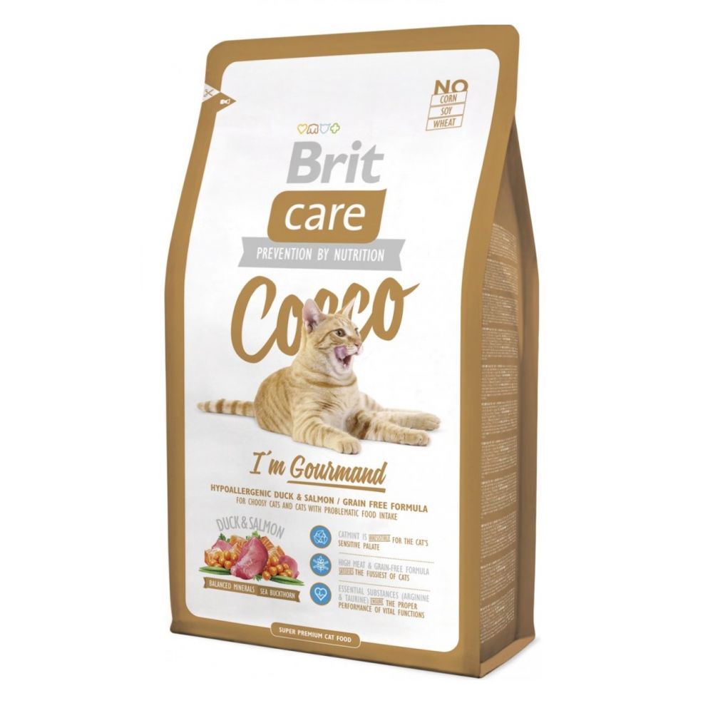Brit Care Cocco Im Gourmand Bezzbożowa Kaczka Łosoś Karma Dla Kota  2 kg