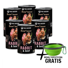 Pakiet Paka Zwierzaka Seventh Heaven Królik z Wołowiną Mokra Karma Dla Psa 6 x 400 g + Miska Turystyczna GRATIS!