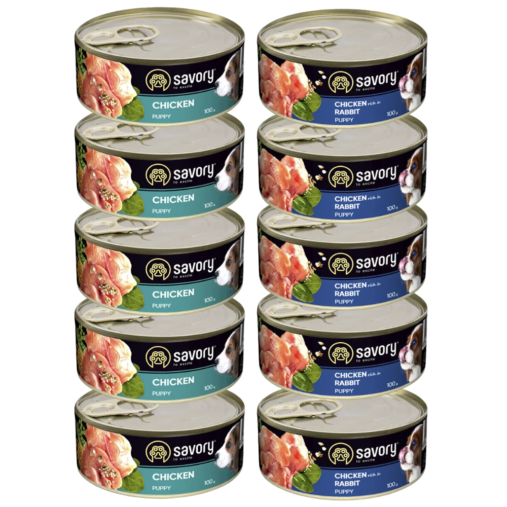 Pakiet Savory Dog Puppy Mix Smaków Mokra Karma Dla Szczeniąt 10 x 100 g