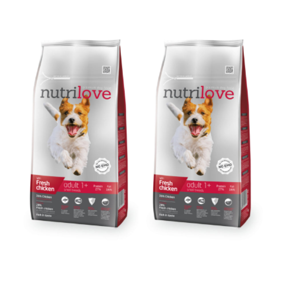 Pakiet Nutrilove  Chicken Adult Kurczak Karma Dla Dorosłych Psów Małych Ras 2 x 8 kg