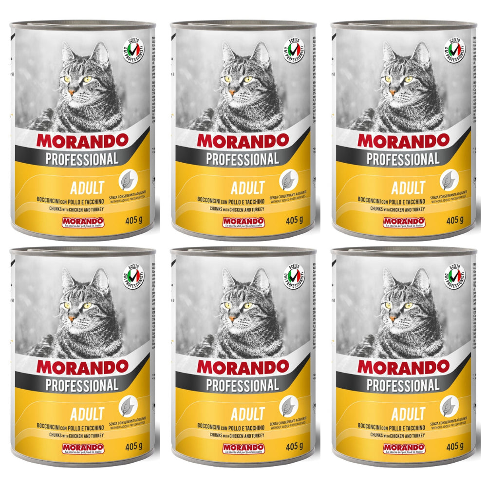 Pakiet Morando Pro Mokra Karma Dla Kota Kawałki Kurczak i Indyk 6 x 405 g