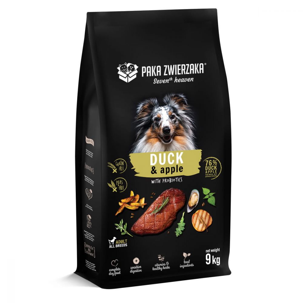 Paka Zwierzaka Seventh Heaven Duck&Apple Sucha Karma Dla Dorosłych Psów Kaczka z Jabłkiem 9 kg