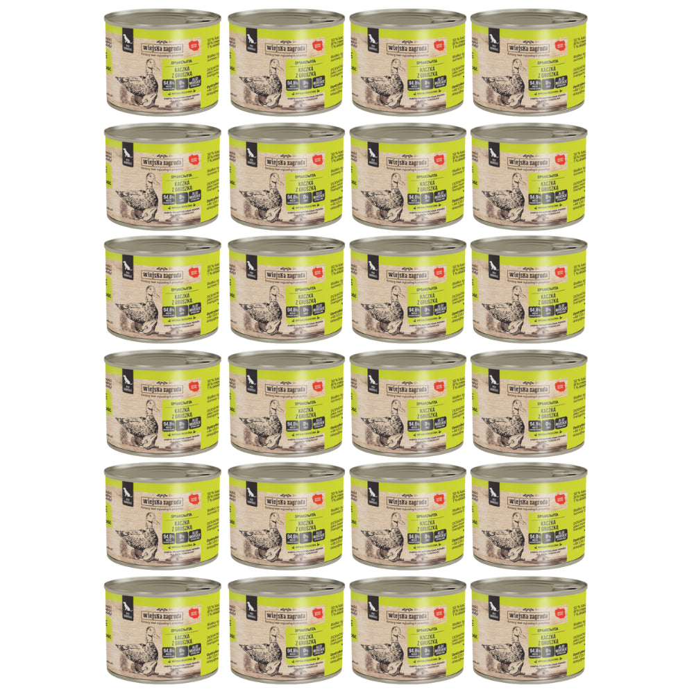 Pakiet Wiejska Zagroda Kaczka z Gruszką Mokra Karma Dla Psa 24 x 200 g