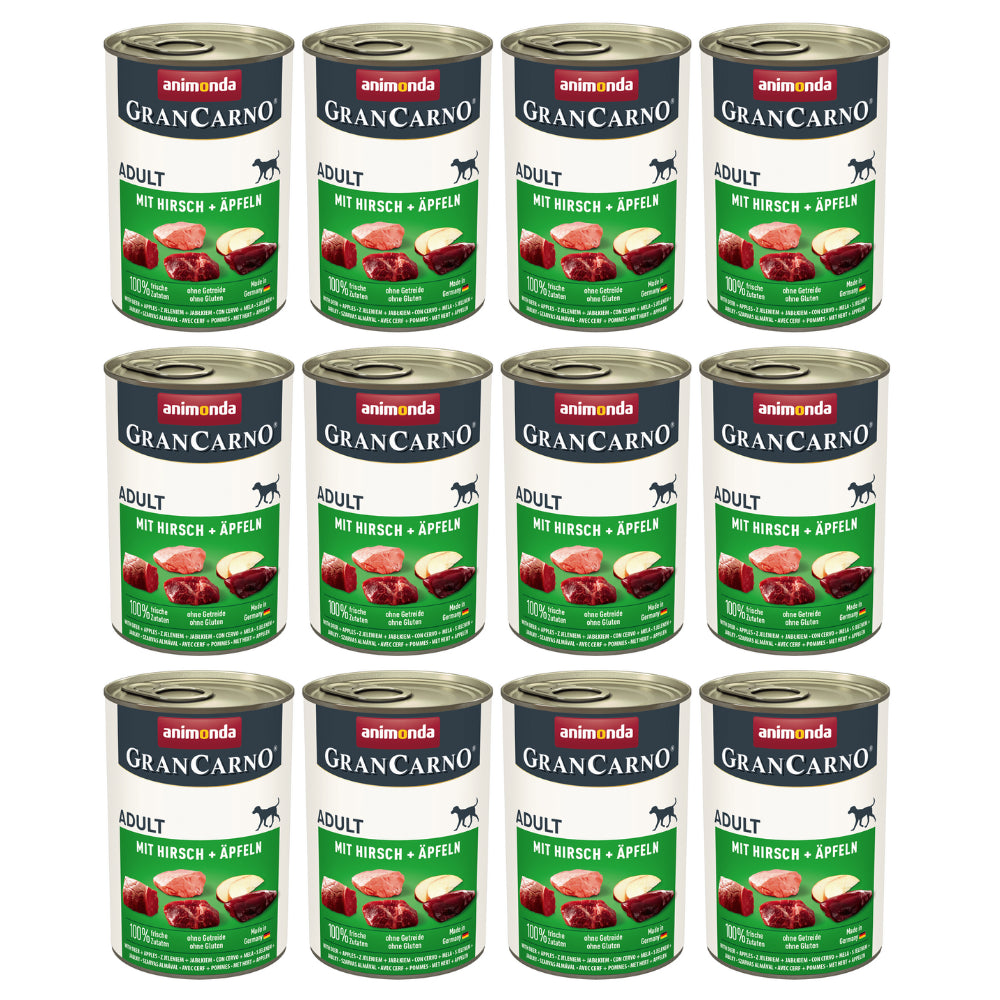 Pakiet Animonda GranCarno Jeleń z Jabłkiem 12 x 400 g