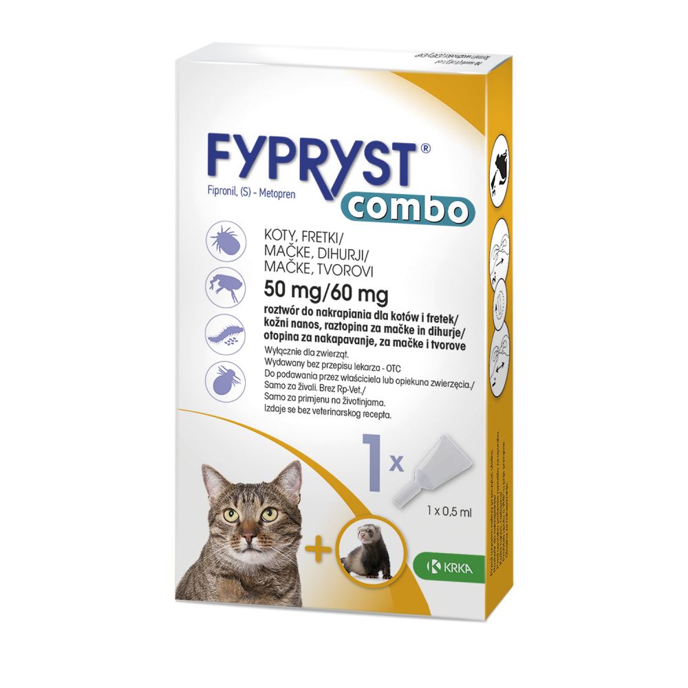 Fypryst Combo Spot On 50 mg/0,5 ml Dla Kotów 1 Pipeta