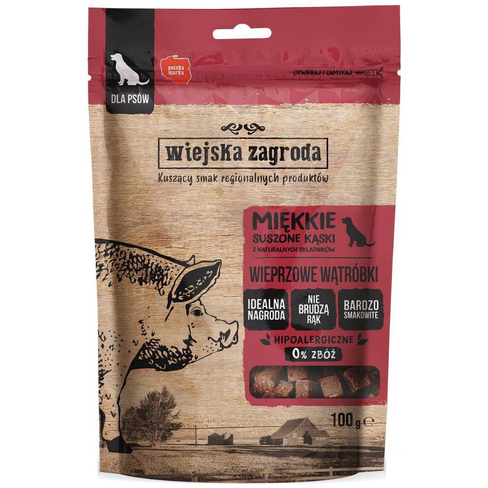 Wiejska Zagroda Przysmak Dla Psa Wieprzowe Wątróbki 100 g