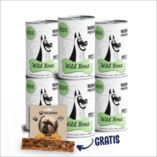 Pakiet Paka Zwierzaka Pepe Monoproteinowa Karma Dla Psa Dziczyzna 6 x 400 g + Baton Kaczka z Jabłkiem 28 g GRATIS!