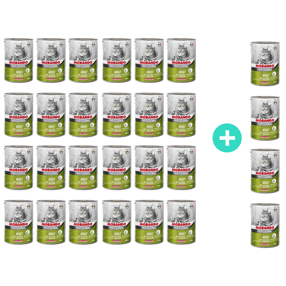 Pakiet Morando Pro Mokra Karma Dla Kota Pasztet Z Cielęciną 24 x 400 g + 4 Puszki GRATIS!