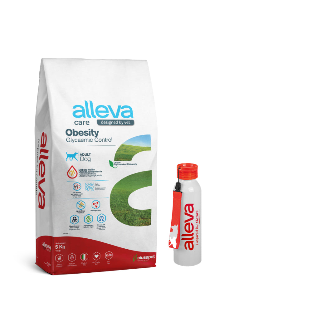 Pakiet Alleva Care Obesity Glycaemic Control Sucha Karma Dla Dorosłych Psów Na Redukcje Nadwagi 5 kg + Bidon GRATIS!