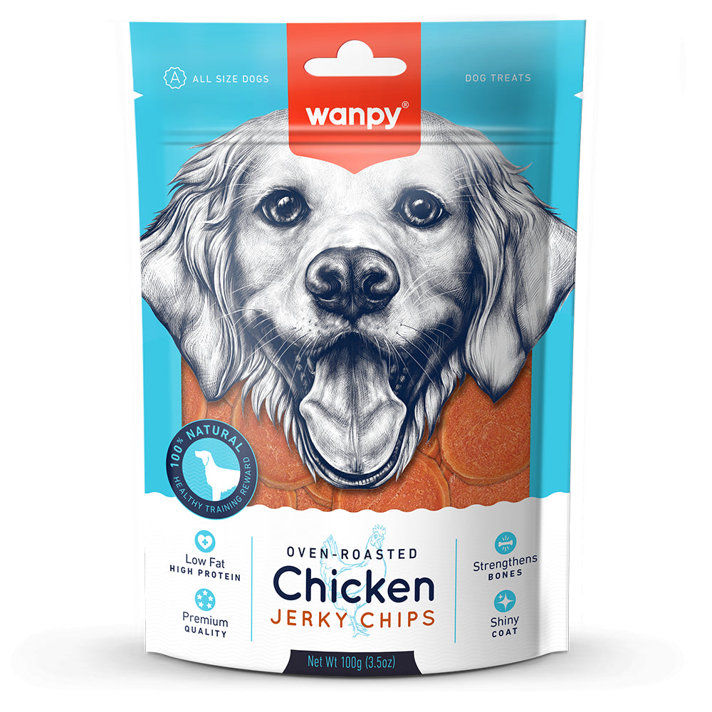 Wanpy Chicken Jerky Chips Chipsy z Kurczaka Przekąska Dla Psa 100 g