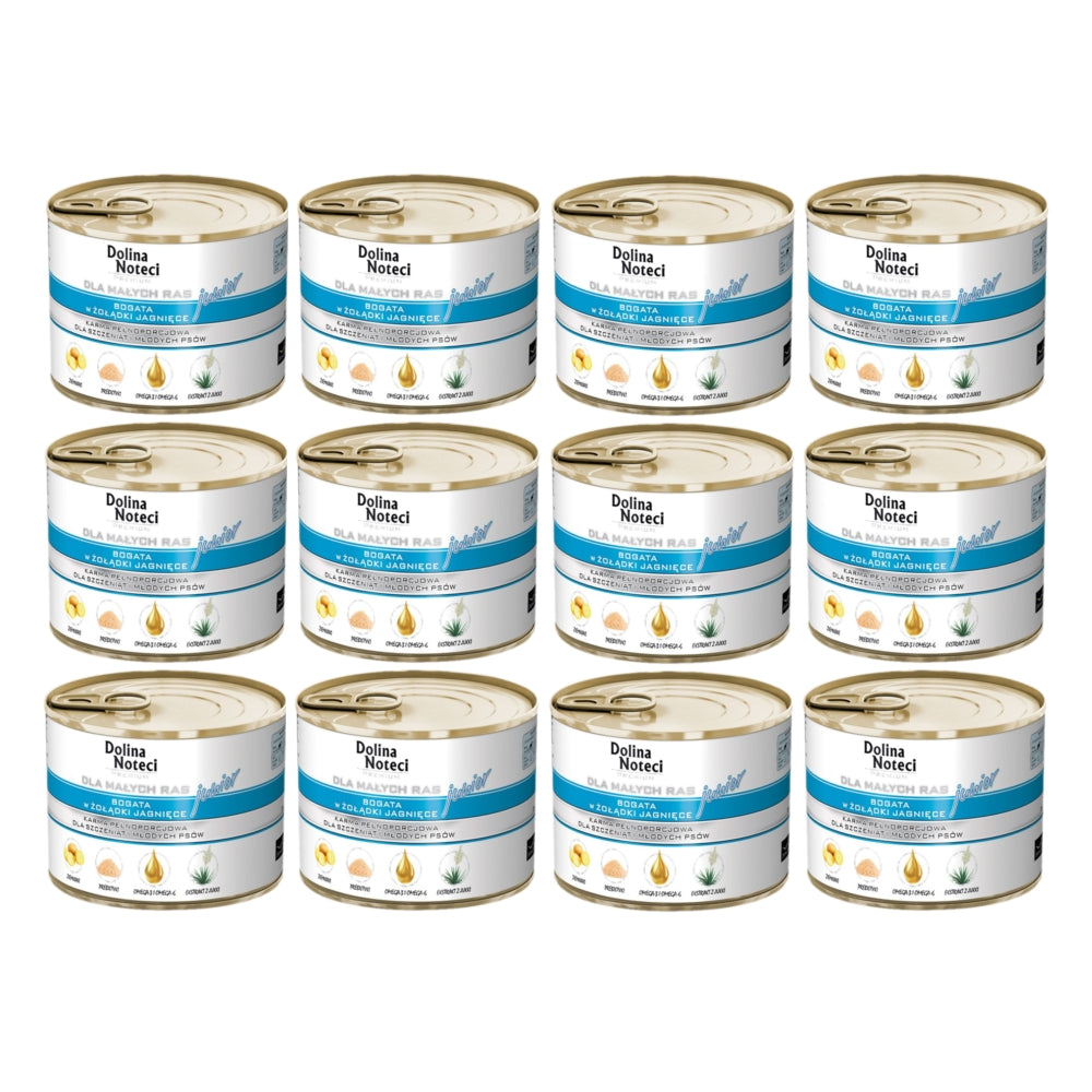 Pakiet Dolina Noteci Małe Rasy Junior Żołądki Jagnięce 12 x 185 g