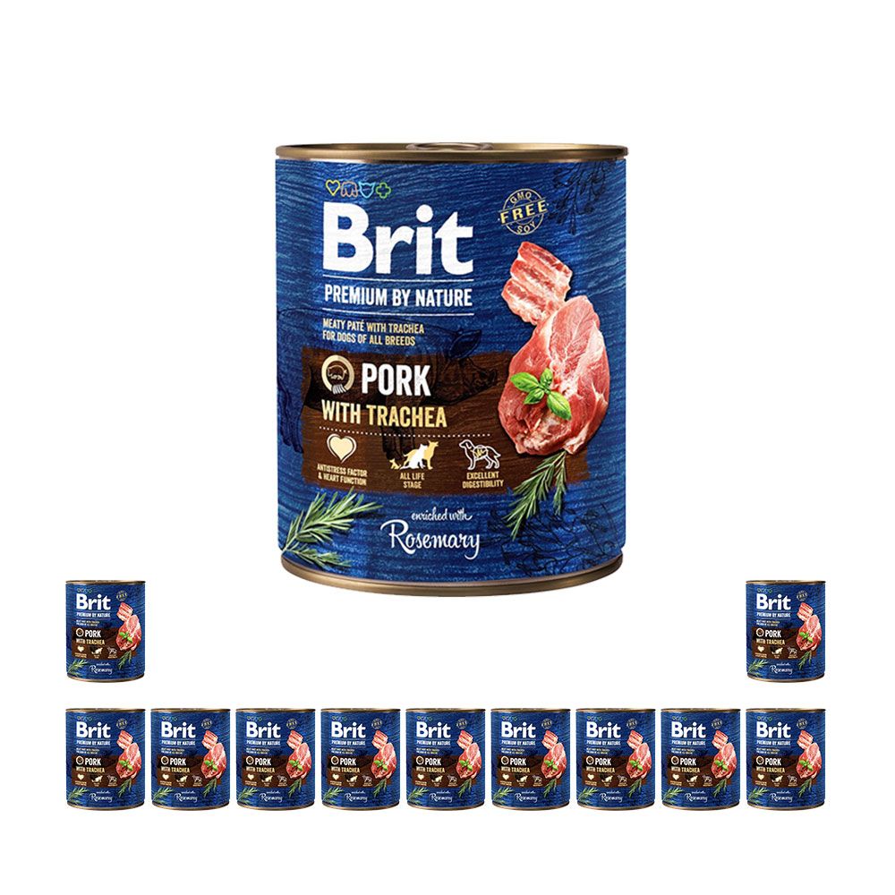 Pakiet Brit Premium By Nature Pork With Trachea Wieprzowina Tchawica Mokra Karma Dla Psa 12 x 800 g