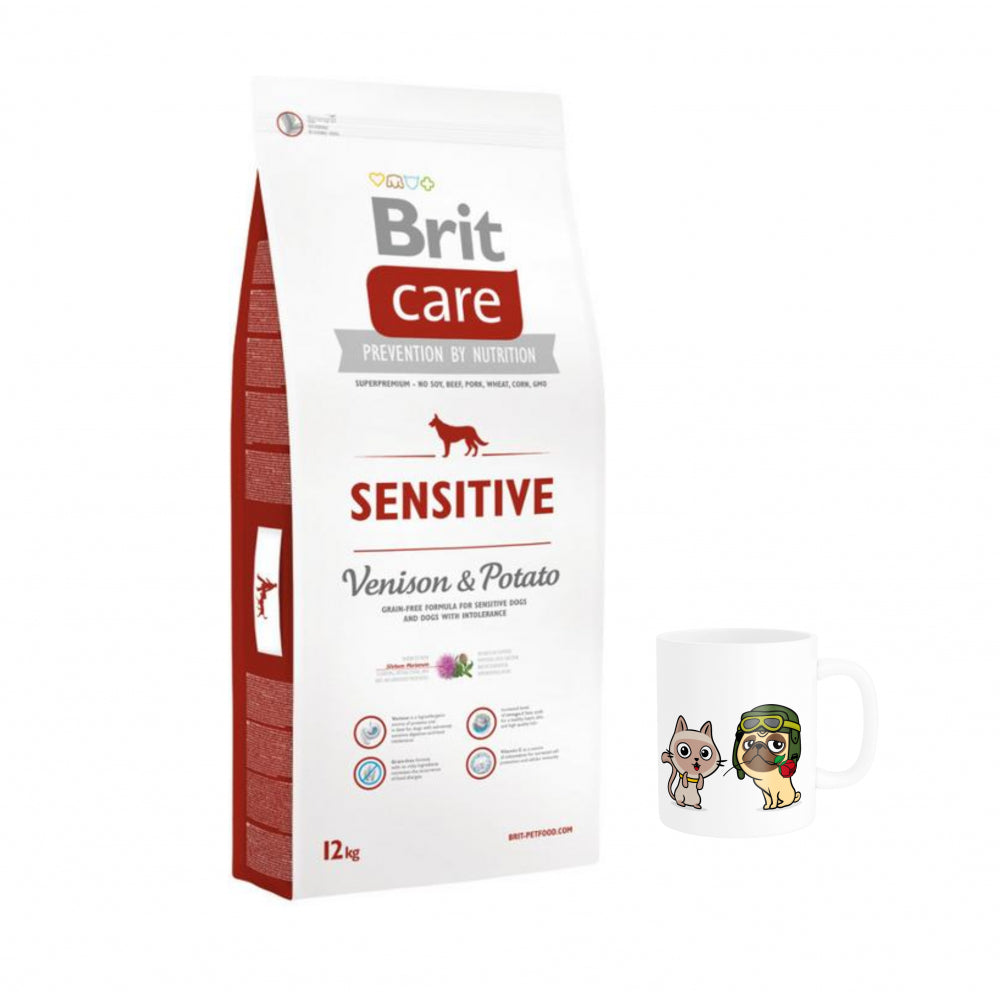Pakiet Brit Care Sensitive Venison & Potato Dziczyzna & Ziemniaki Karma Dla Psów 12 kg + Kubek z Twoim Pupilem !