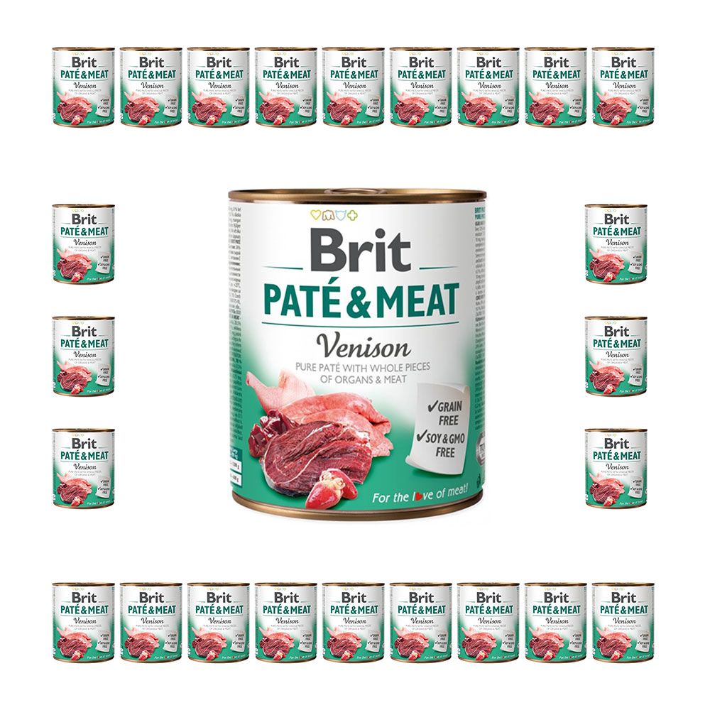 Pakiet Brit Pate & Meat Venison Dziczyzna Mokra Karma Dla Psa 24 x 800 g