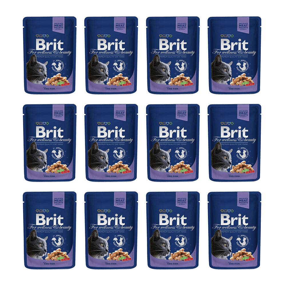 Pakiet Brit Premium Cod Fish Dorsz Mokra Karma Dla Kota 12 x 100 g