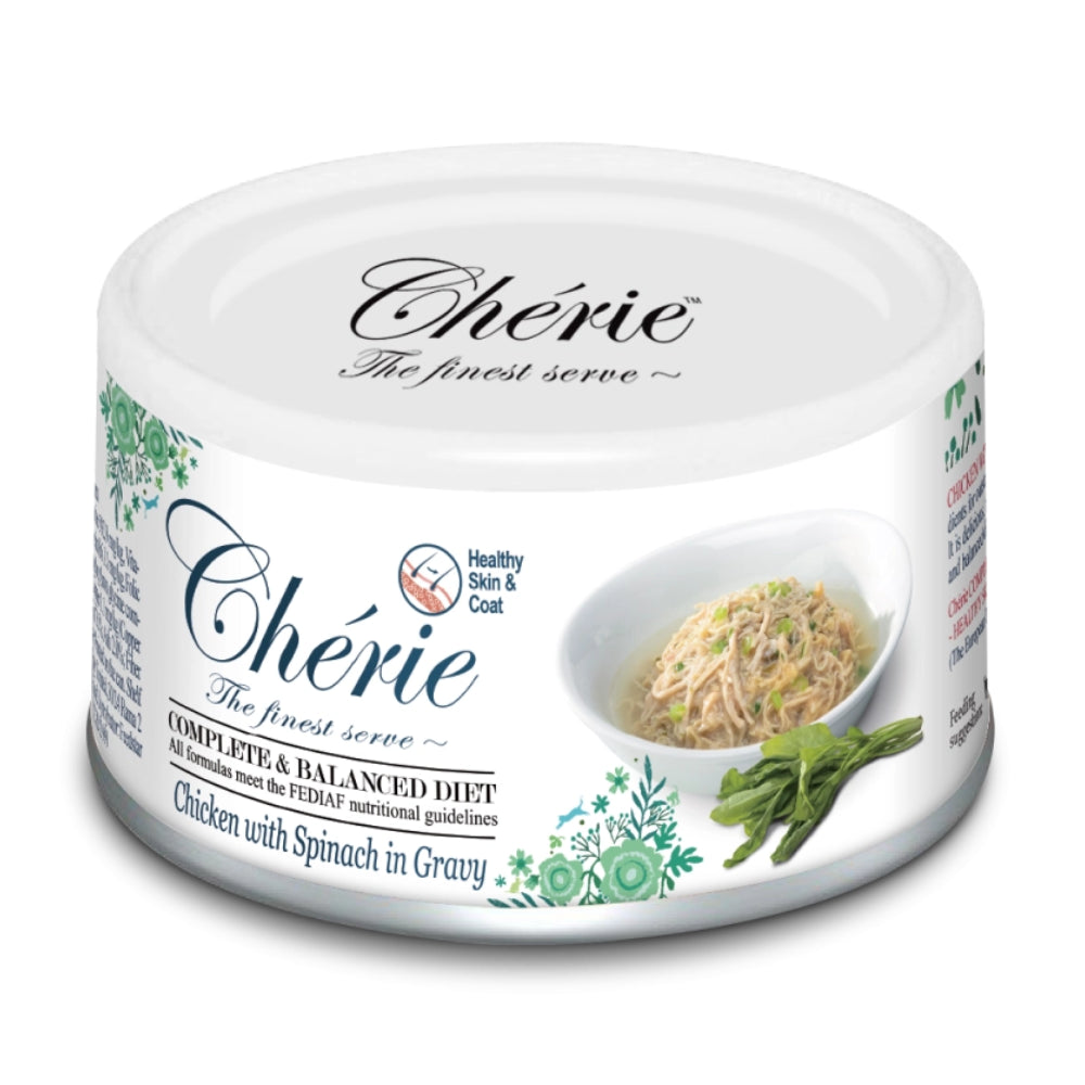 Pettric Cherie Karma Dla Kotów Kurczak ze Szpinakiem w Sosie 80 g