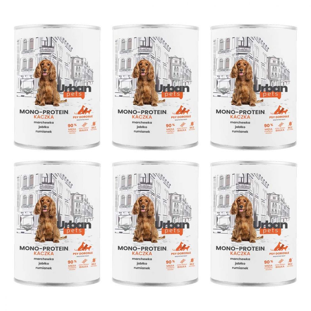 Pakiet Over Zoo Urban Pets Mono Protein Mokra Karma Dla Dorosłych Psów Wszystkich Ras Z Kaczką 6 x 400 g