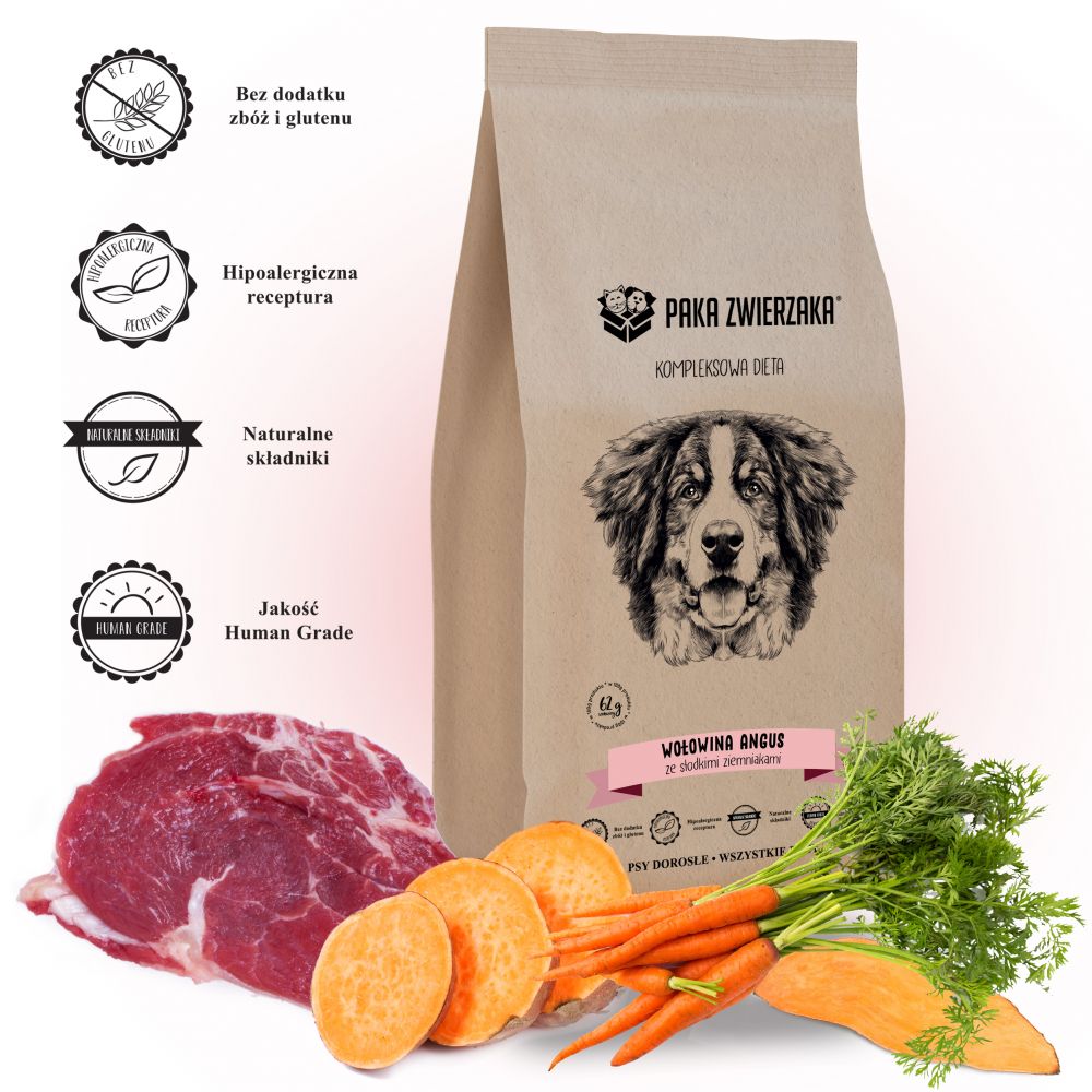 Paka Zwierzaka Bezzbożowa Karma Dla Psa Wołowina Angus 2 kg