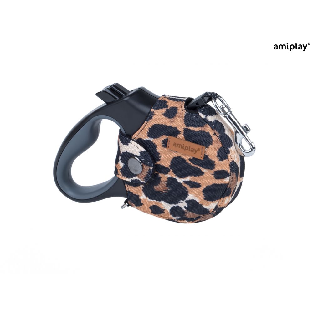 Amiplay Smycz Automatyczna Infini Safari Panterka 5M - 15 kg Rozmiar M