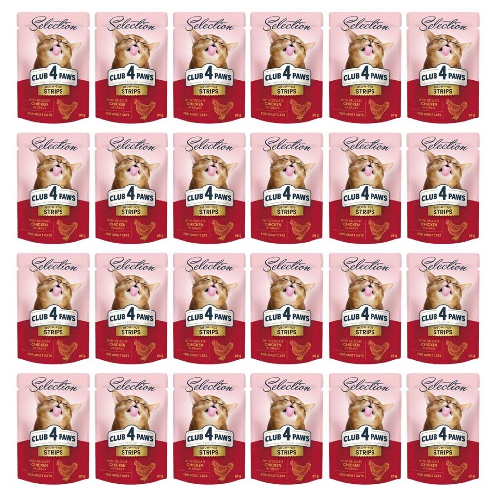 Pakiet Club 4 Paws Mokra Karma Dla Dorosłych Kotów Kurczak W Sosie 24 x 85 g
