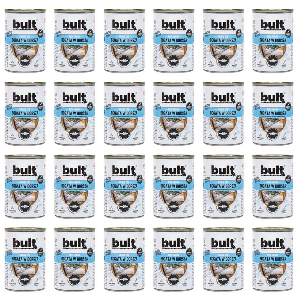 Pakiet Bult Karma Mokra Dla Dorosłych Psów Bogata w Dorsza 24 x 400 g