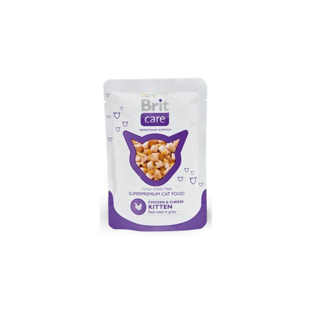 Brit Care Chicken & Cheese Kurczak Ser Pouch Kitten Karma Dla Kociąt 80 g