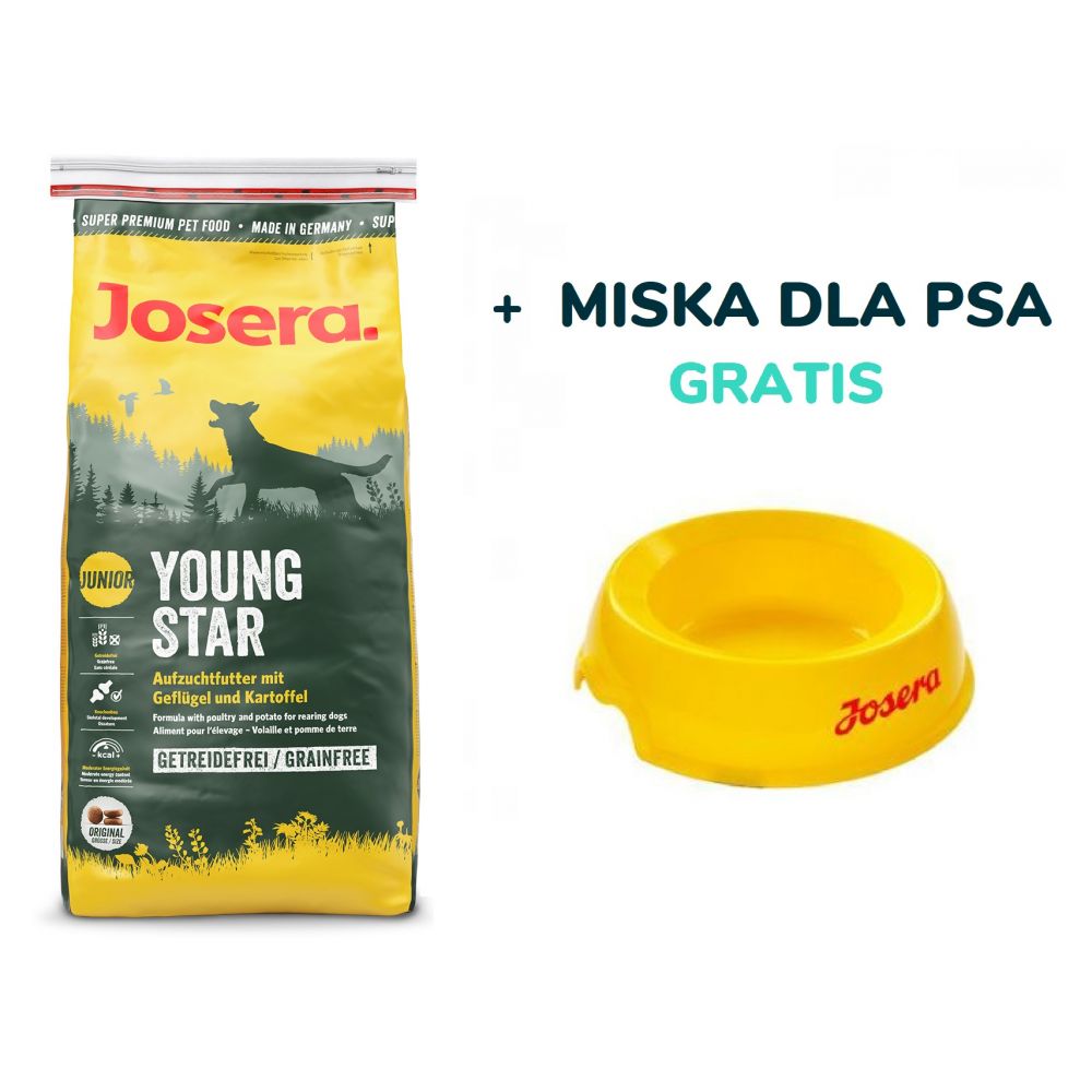 Josera Youngstar Bezzbożowa Szczenięta 15 kg + Miska GRATIS!