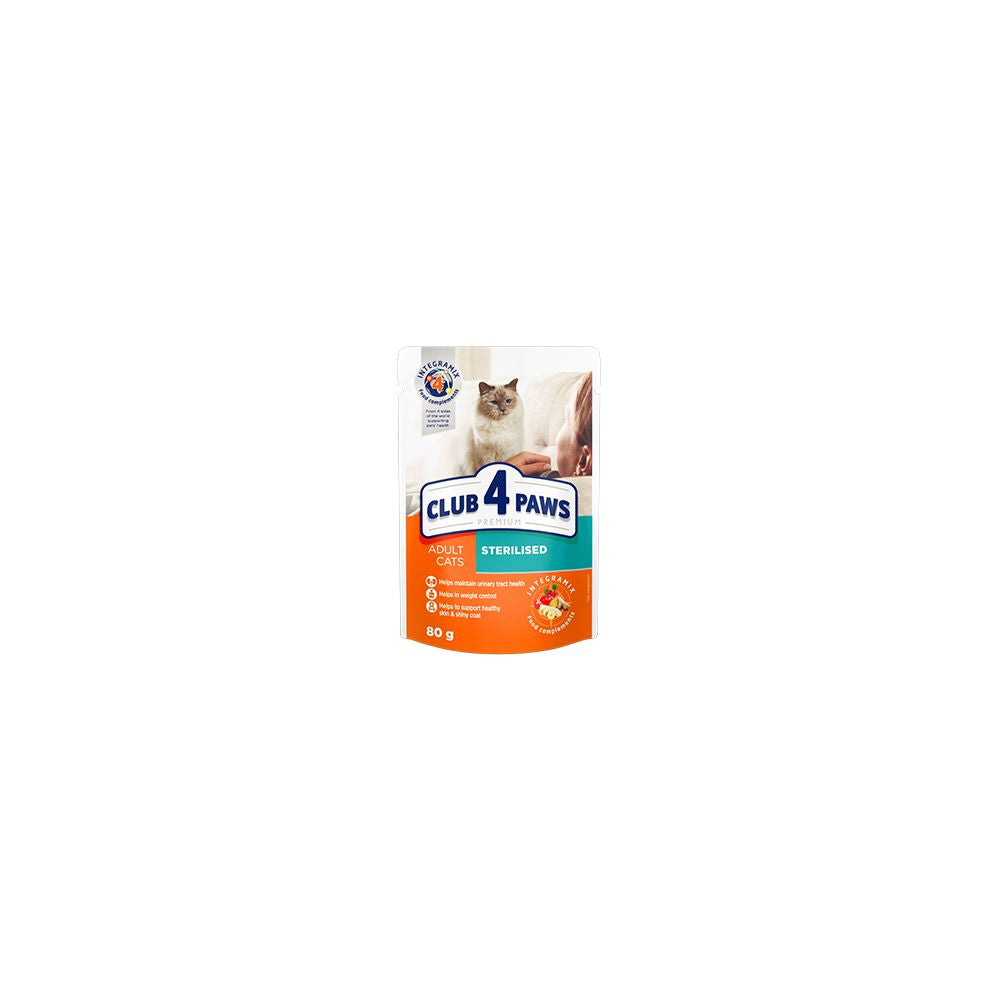 Club 4 Paws Sterilised Mokra Karma Dla Dorosłych Kotów Po Zabiegu Sterylizacji 80 g
