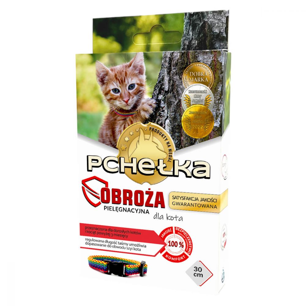 Pchełka Obroża Dla Kota Pielęgnacyjna Tęczowa 30 cm
