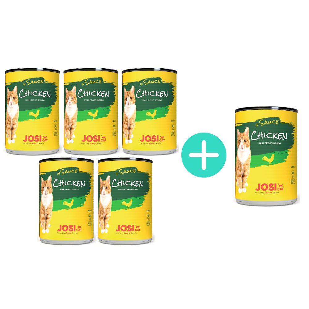 Pakiet Josera Josicat Mokra Karma Dla Kota Kurczak w Sosie 5 x 415 g + 1 Puszka Gratis!