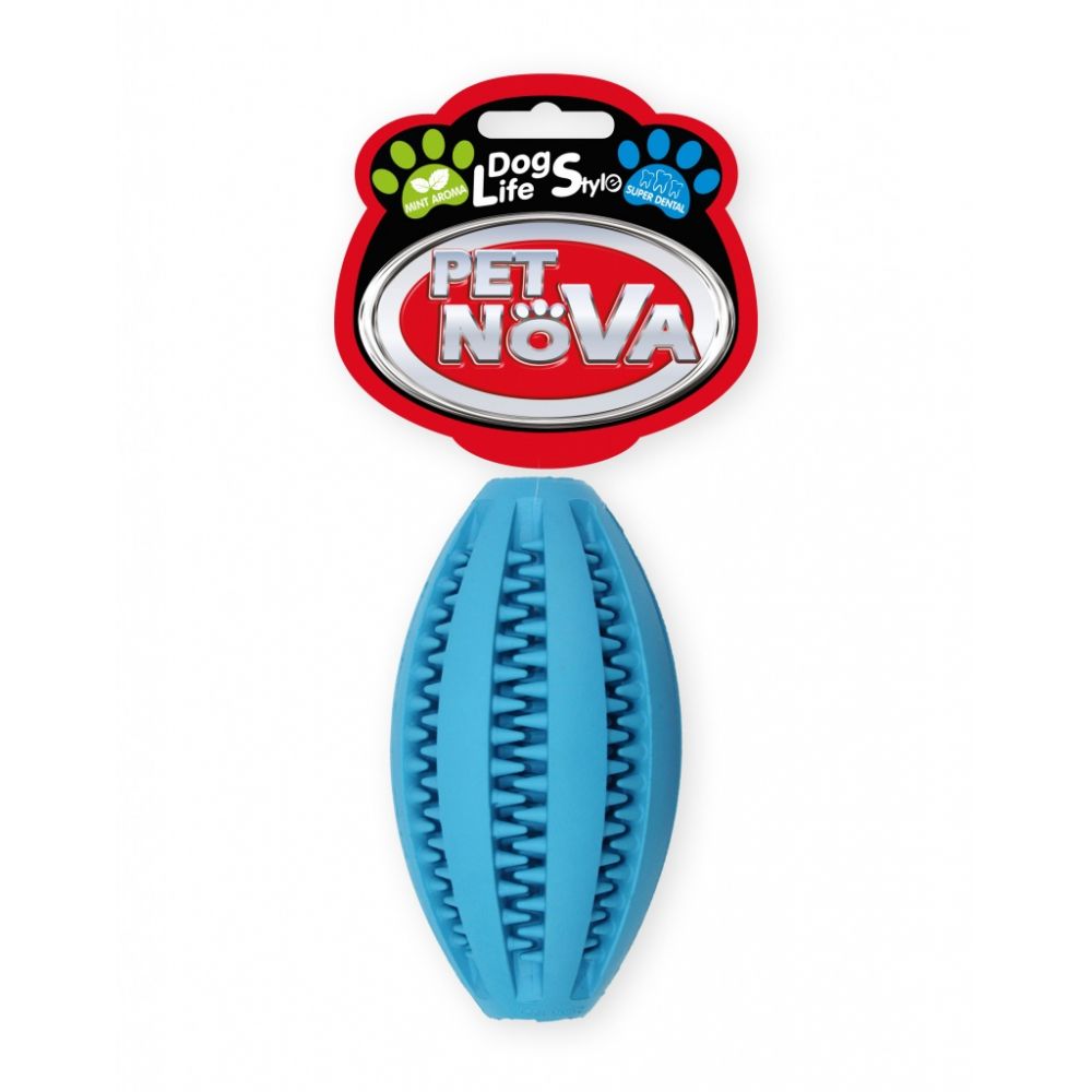 Pet Nova Piłka Dental Rugby Niebieska 11 cm