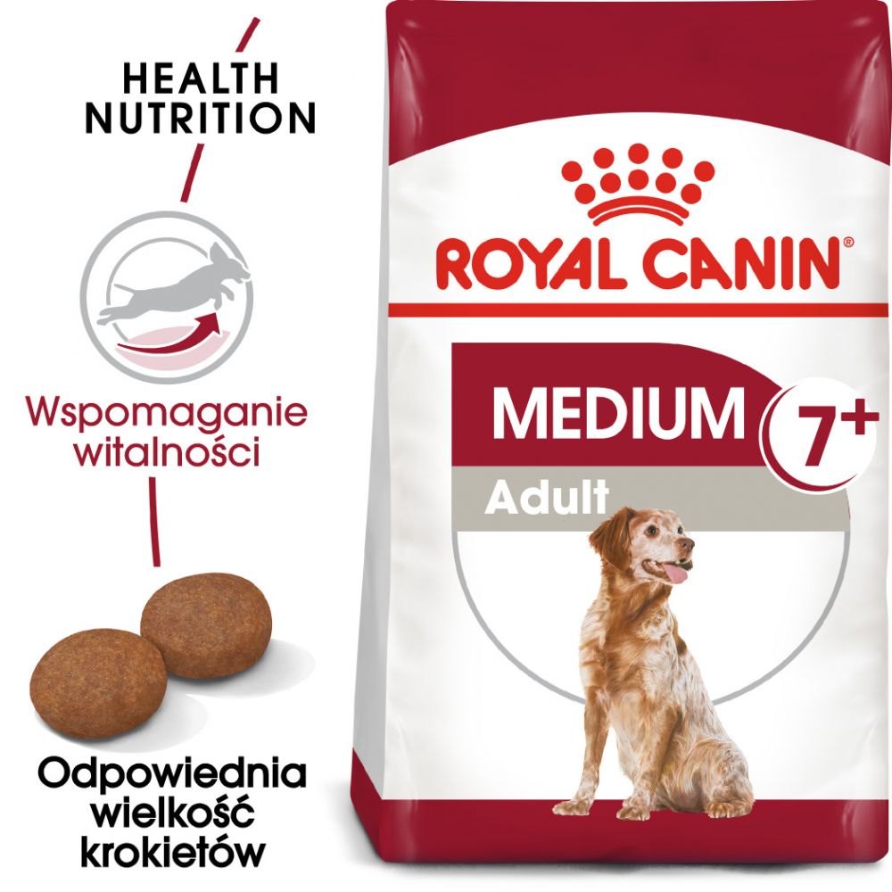 ROYAL CANIN Medium Adult 7+ Karma Sucha Dla Psów Starszych Od 7 Do 10 Roku Życia Ras Średnich 15 kg