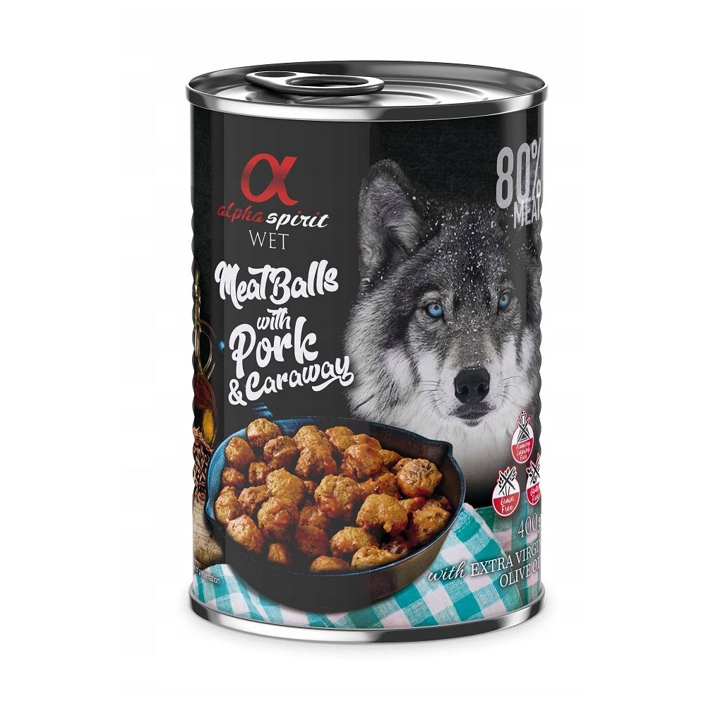 Alpha Spirit Mięsne Klopsiki Z Wieprzowiną I Kminkiem 400 g