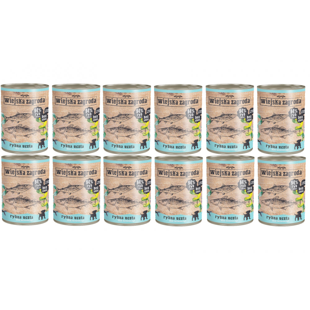 Pakiet Wiejska Zagroda Rybna Uczta dla Szczeniąt 12 x 400