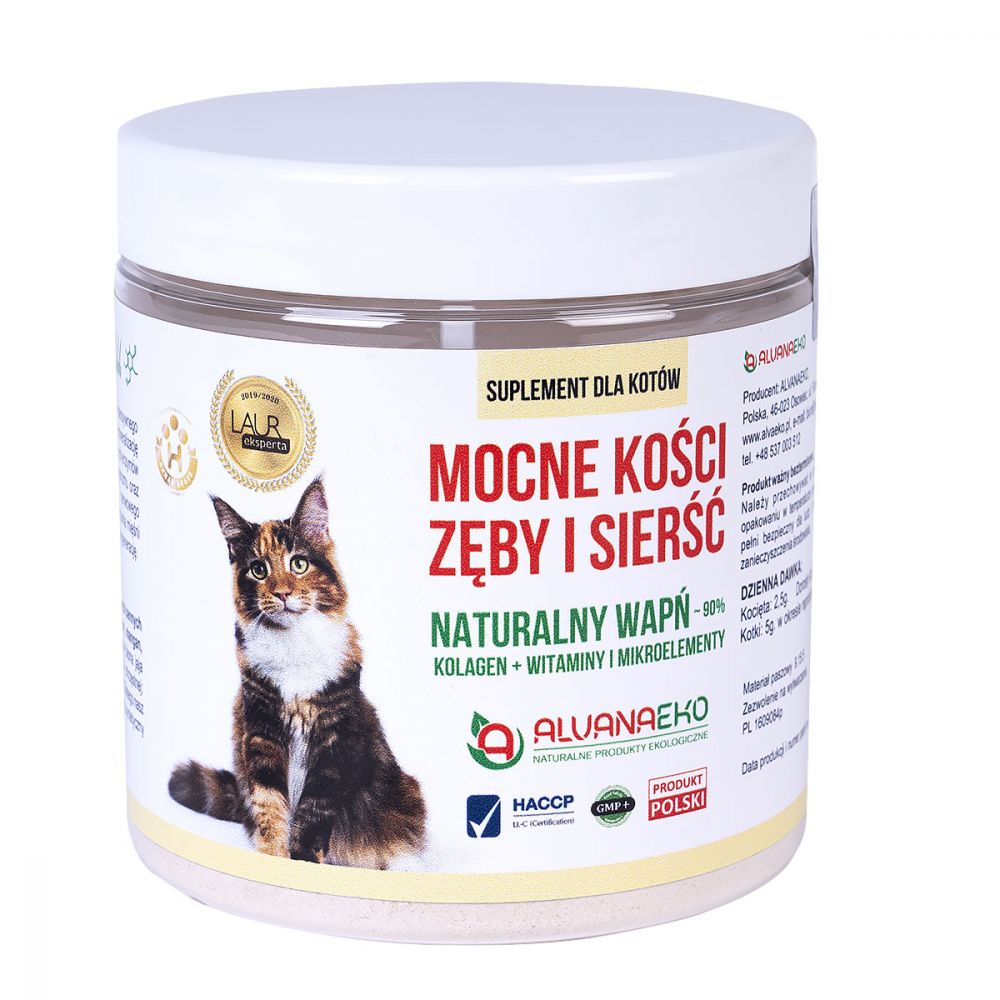 Alvanaeko Wapń Dla Kotów Na Mocne Kości Mąka 300 g