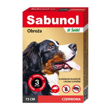 Sabunol GPI Obroża Czerwona dla Psa Przeciw Pchłom i Kleszczom 75 cm