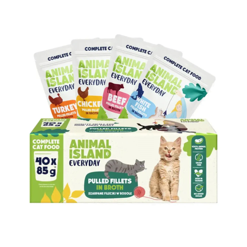 ANIMAL ISLAND Everyday Menu Box Wołowina, Kurczak, Indyk, Biała Ryba 40x85g
