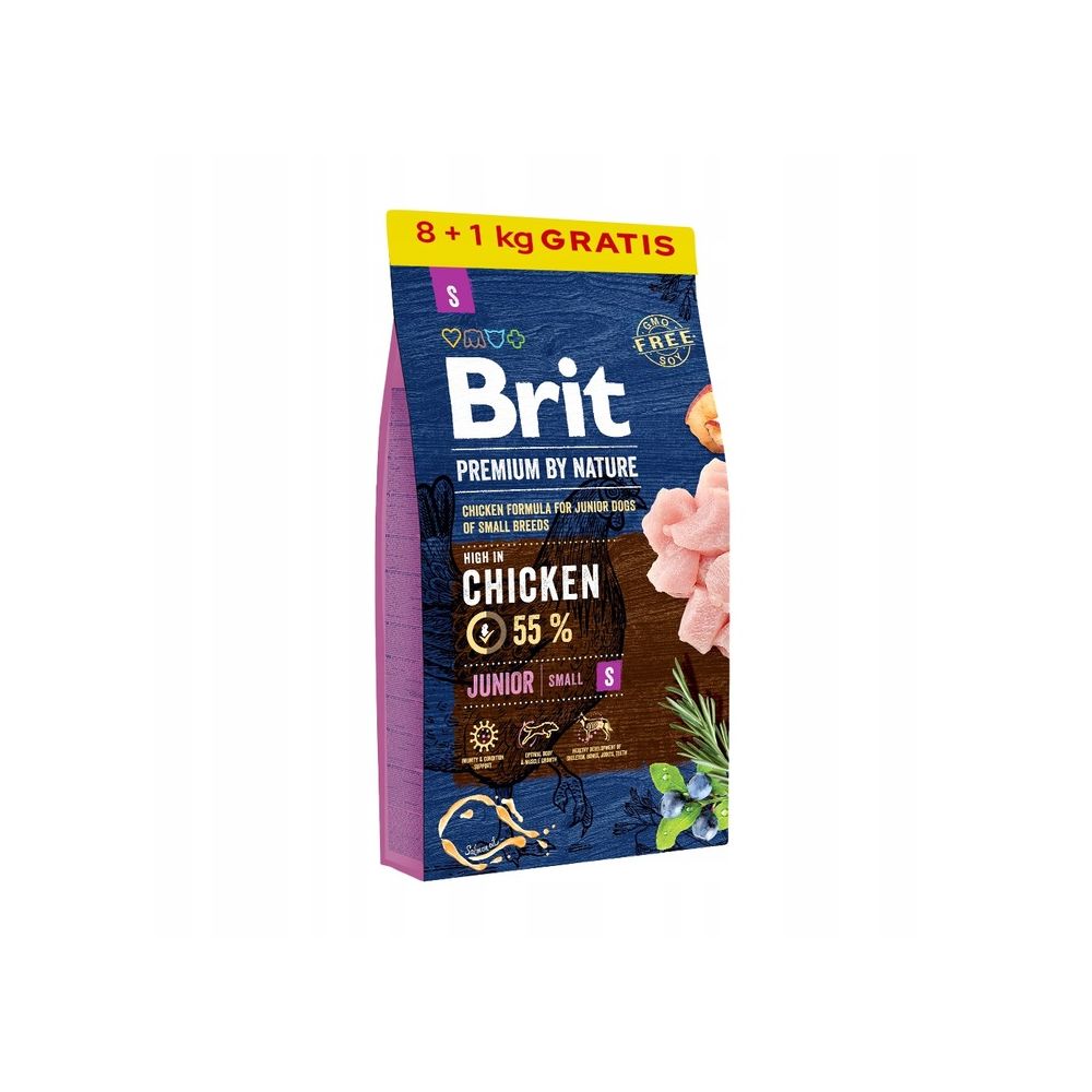 Brit Premium By Nature Chicken Junior Kurczak Karma Dla Młodych Psów Małych Ras S 8 + 1 kg
