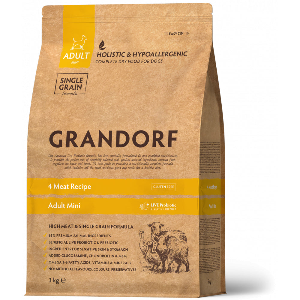 Grandorf 4 Meat Adult Mini Breeds Karma Dla Dorosłych Psów Małych Ras 3 kg