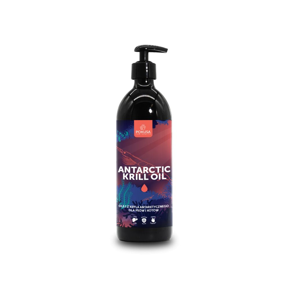 Pokusa OceanicLine Antarctic Krill Oil Olej z Kryla Antarktycznego Dla Psów i Kotów 500 ml