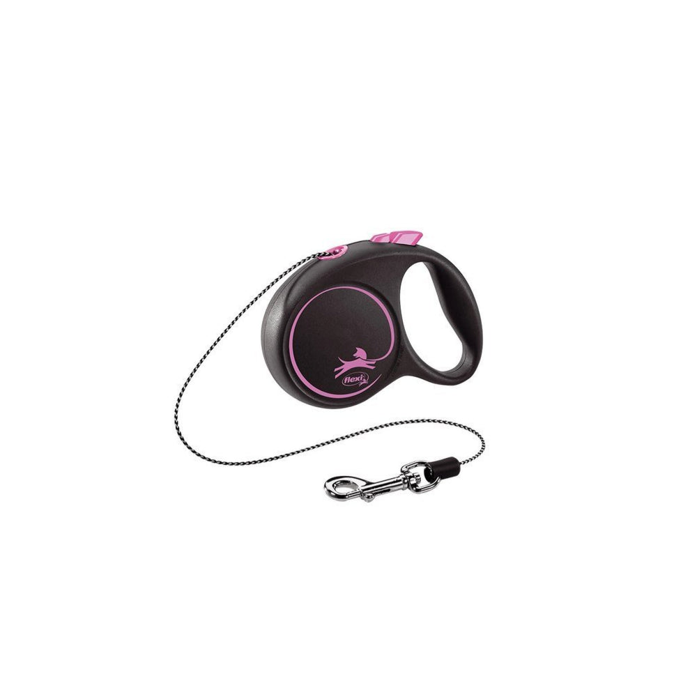 Flexi Smycz Black Design Na Lince 3 Metry Rozmiar XS do 8 kg Różowa